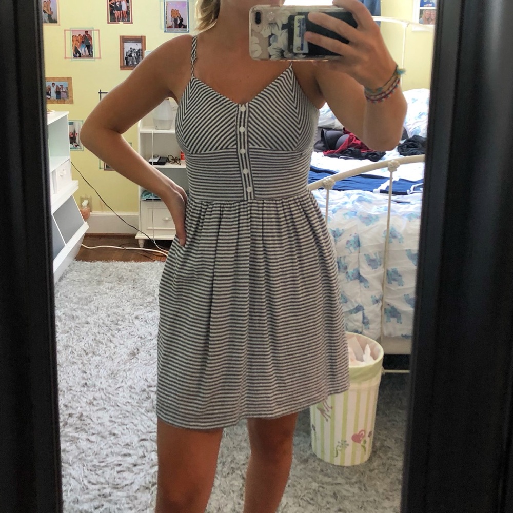 Blue and White Stripped Dress